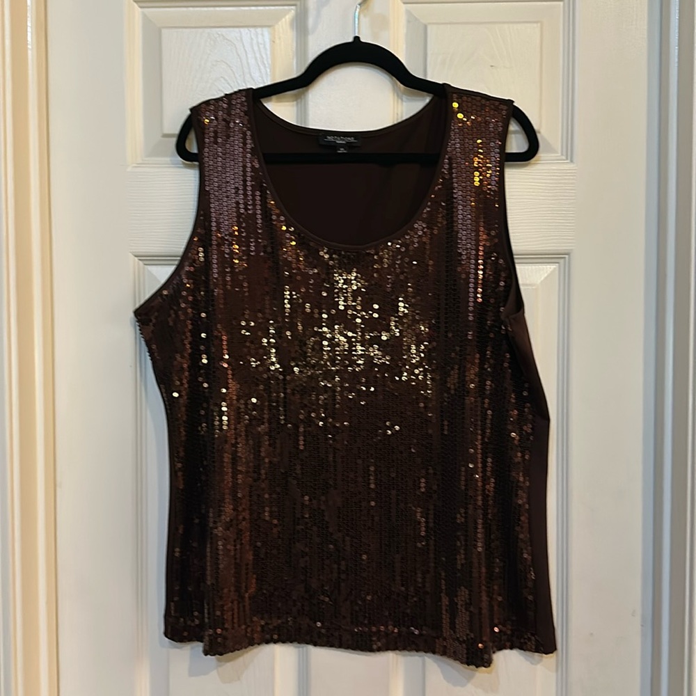 Notations Women's 2X Sequin Sleeveless Top - New w/o Tags